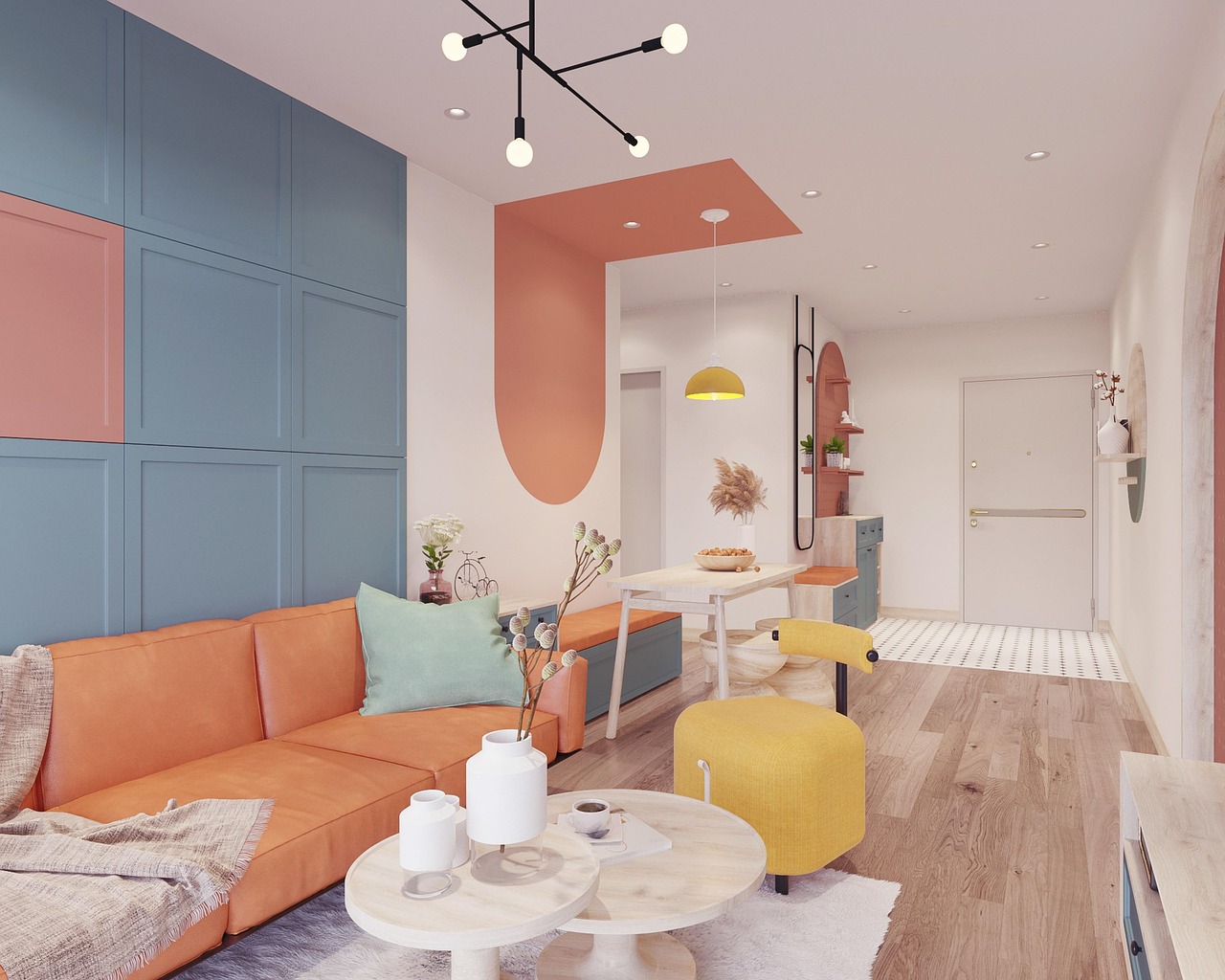 Como Aplicar Cores mais fortes no Ambiente sem Pesar na decoração